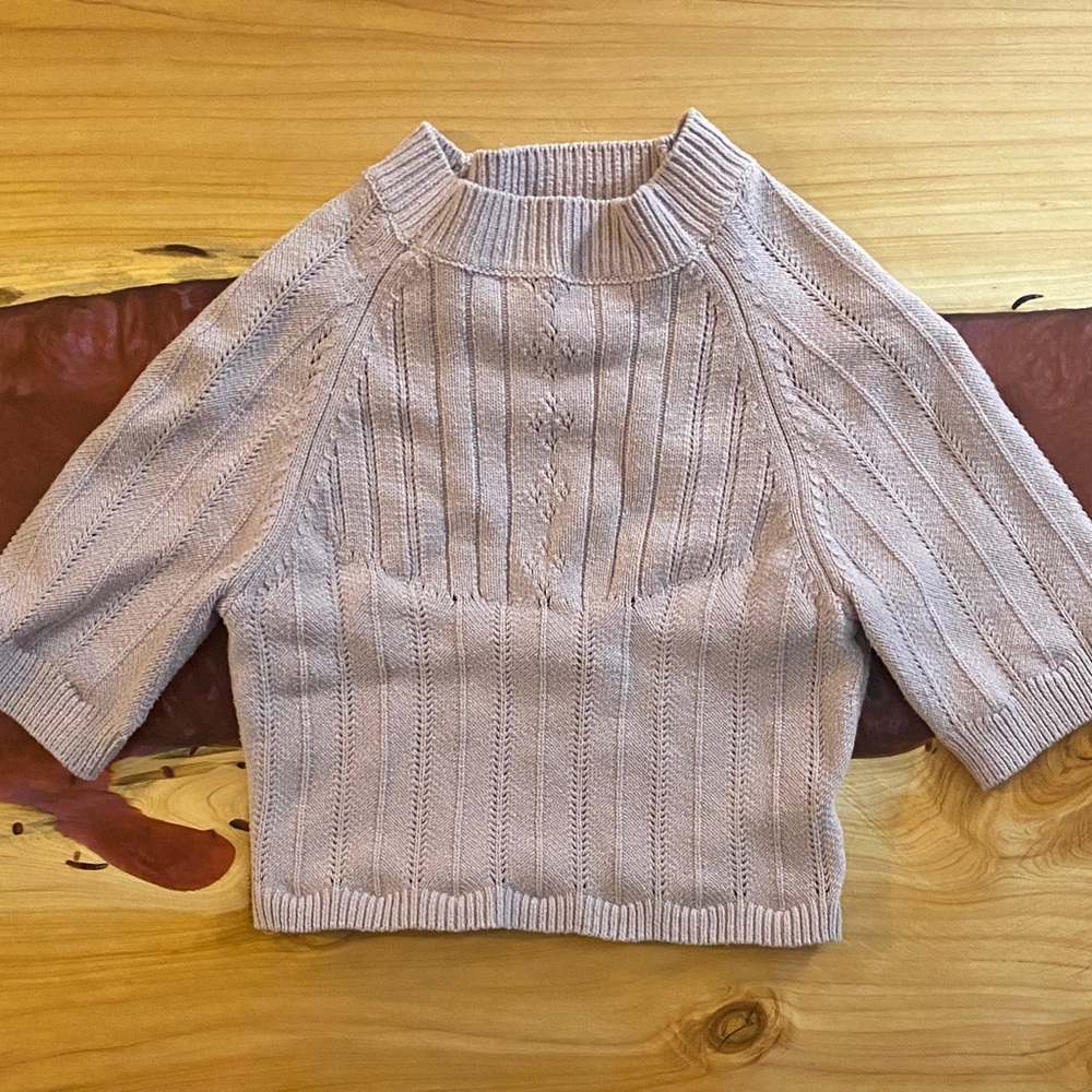 Free People Blush Cropped open back sweater